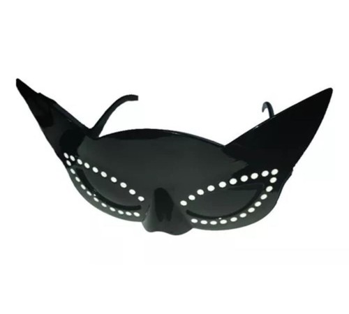 Siyah Renk Siyah Camlı Kedi Şekilli Parti Gözlüğü 20x11 cm