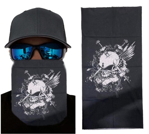 Siyah Renk Üzeri Likralı Beyaz Kafatası Kuru Kafa Baskılı Baf Buff Bandana 25x48 cm Siyah Renk Üzeri Likralı Beyaz Kafatası Kuru Kafa Baskılı Baf Buff Bandana 25x48 cm