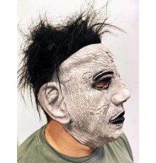 Siyah Saçlı Michael Myers Lateks Yüze Tam Yapışan Et Maske Korku Maskesi