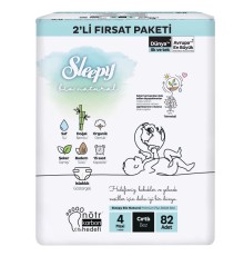 Sleepy Bio Natural Bebek Bezi 2'Li Fırsat Paketi 4 Beden 82 Adet
