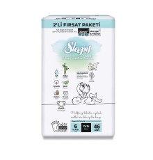 Sleepy Bio Natural Bebek Bezi 2'Li Fırsat Paketi 6 Beden 46 Adet