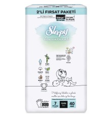 Sleepy Bio Natural Bebek Bezi 2'Li Fırsat Paketi 7 Beden 40 Adet