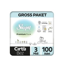 Sleepy Bio Natural Bebek Bezi Gross Paket 3 Beden 4-9 Kg 100 Adet