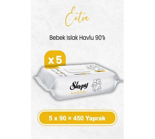 Sleepy Ekstra Islak Havlu Mendil 5x90 450 Yaprak Sleepy Ekstra Islak Havlu Mendil 5x90 450 Yaprak