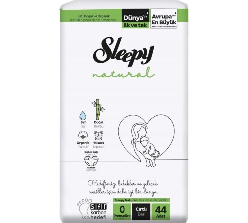 Natural Bebek Bezi 0 Beden Premature 44 Adet Natural Bebek Bezi 0 Beden Premature 44 Adet