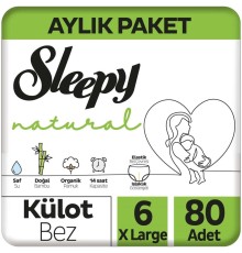 Sleepy Natural Külot Bez Mega Paket 6 Beden 15-25 Kg 80 Adet