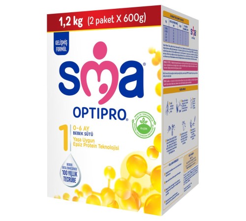 SMA Optipro Probiyotik 1 Bebek Devam Sütü 0-6 Ay 1200 Gr SMA Optipro Probiyotik 1 Bebek Devam Sütü 0-6 Ay 1200 Gr