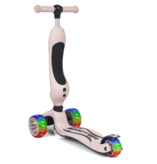 Smart Oturaklı 3 Tekerlekli Işıklı Scooter Bebe Somon