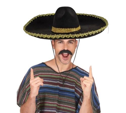 Sombrero Meksika Şapkası Mariachi Altın Şeritli Yetişkin Boy Sombrero Meksika Şapkası Mariachi Altın Şeritli Yetişkin Boy