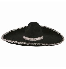 Sombrero Meksika Şapkası Mariachi Gümüş Şeritli Yetişkin Boy