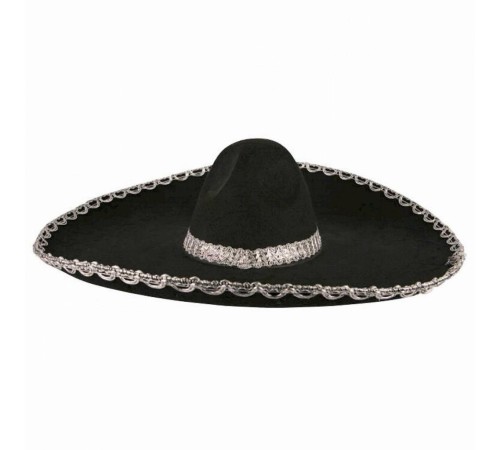 Sombrero Meksika Şapkası Mariachi Gümüş Şeritli Yetişkin Boy Sombrero Meksika Şapkası Mariachi Gümüş Şeritli Yetişkin Boy