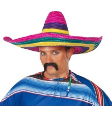 Sombrero Meksika Şapkası Renkli Örme Hasır Yetişkin Boy
