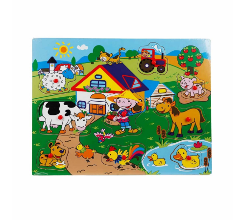 Tahta Raptiyeli Bultak Çiftlik Puzzle 9 Parça