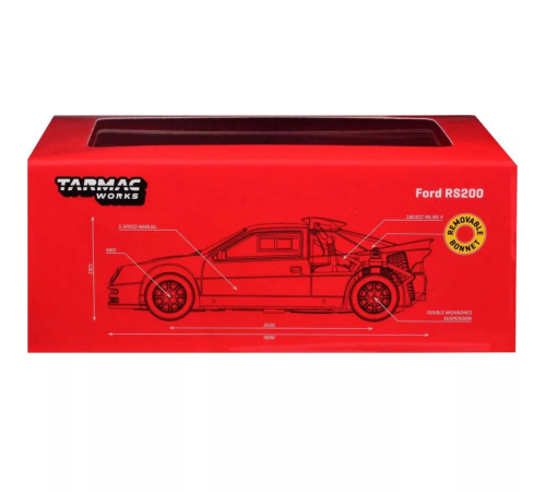 Tarmac Works 1/64 Ford RS200 Red Tarmac Works 1/64 Ford RS200 Red