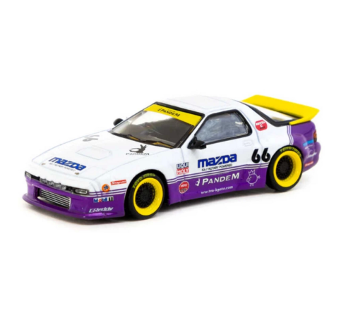 Tarmac Works 1/64 Pandem Mazda RX-7 FC3S White / purple - HOBBY64 Tarmac Works 1/64 Pandem Mazda RX-7 FC3S White / purple - HOBBY64