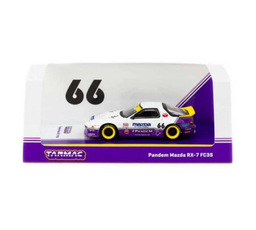 Tarmac Works 1/64 Pandem Mazda RX-7 FC3S White / purple - HOBBY64 Tarmac Works 1/64 Pandem Mazda RX-7 FC3S White / purple - HOBBY64