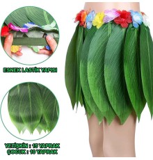 Tropikal Esintili Hawaii Yapraklı Parti Eteği Yetişkin Boy