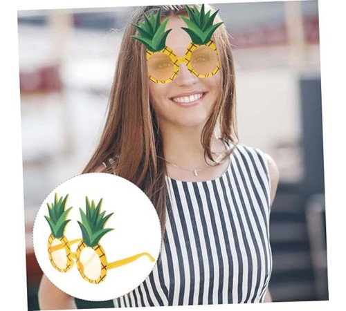 Tropikal Hawaii Ananas Şekilli Parti Gözlüğü 9.5 x 14 cm Tropikal Hawaii Ananas Şekilli Parti Gözlüğü 9.5 x 14 cm