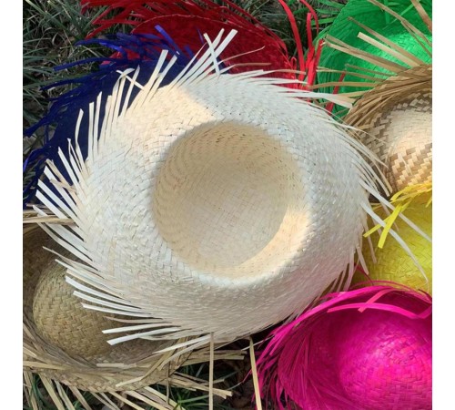 Tropikal Parti Beyaz Hasır Hawaii Şapkası 13x36 cm Tropikal Parti Beyaz Hasır Hawaii Şapkası 13x36 cm