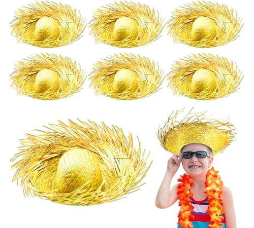 Tropikal Parti Sarı Hasır Hawaii Şapkası 13x36 cm Tropikal Parti Sarı Hasır Hawaii Şapkası 13x36 cm