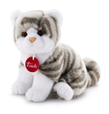 Trudi Brad Peluş Beyaz Gri Kedi 20 cm