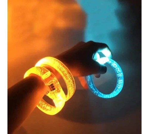 Turuncu Led Işıklı Baskı Yapılabilen Pilli Bileklik Bilezik 1,5 cm Genişlik