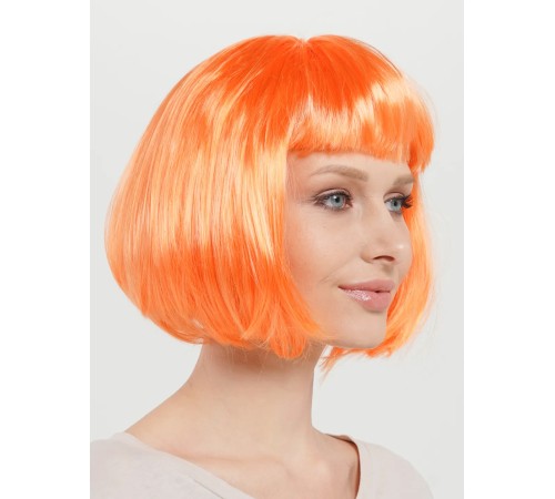   Turuncu Renk Küt Parti Peruğu Kısa Takma Saç