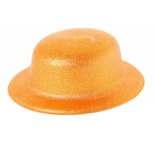   Turuncu Renk Simli Melon Yuvarlak Parti Şapkası 24x26 cm