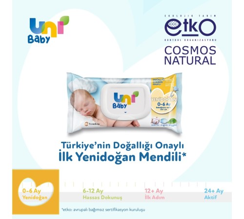 Uni Baby Yenidoğan Islak Havlu Mendil 3Lü 120 Yaprak Uni Baby Yenidoğan Islak Havlu Mendil 3Lü 120 Yaprak