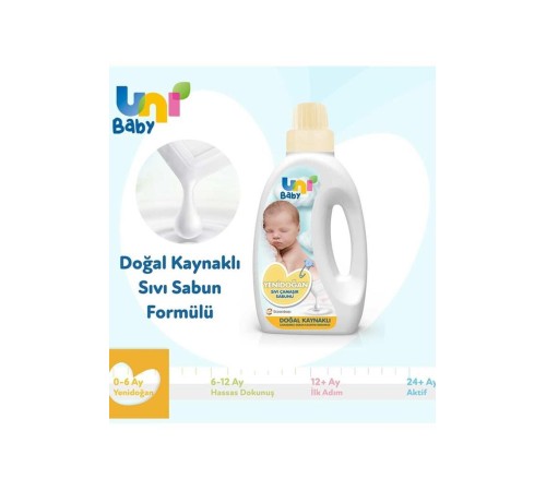 Uni Baby Yenidoğan Sıvı Çamaşır Sabunu 1500 ml Uni Baby Yenidoğan Sıvı Çamaşır Sabunu 1500 ml