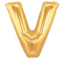   V Harf Folyo Balon Altın Renk  40 inç