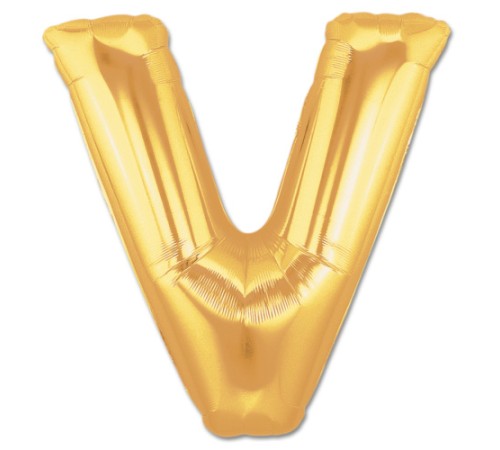 V Harf Folyo Balon Altın Renk 40 inç V Harf Folyo Balon Altın Renk 40 inç