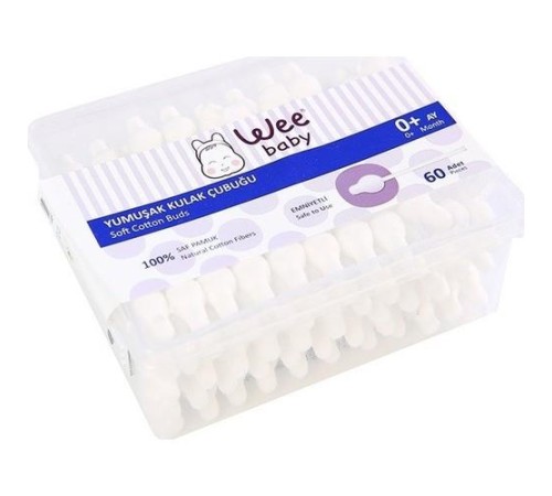 Wee Baby Yumuşak Kulak Temizleme Çubuğu Emniyetli (60Adet) 894