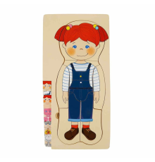Woody Oyna Öğren Katmanlı İnsan Vücudu Ahşap Puzzle 4 x 7 Parça