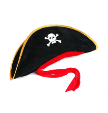 Yetişkin Boy Kadife Jack Sparrow Denizci Kaptan Jack Korsan Şapkası 50X20 CM