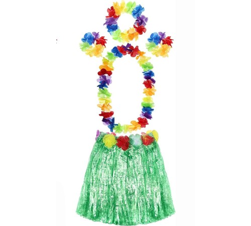 Yetişkin ve Çocuk Uyumlu Luau Aloha Hawaii Yeşil Etek ve Renkli Kolye Taç 2 Adet Bileklik Seti Yetişkin ve Çocuk Uyumlu Luau Aloha Hawaii Yeşil Etek ve Renkli Kolye Taç 2 Adet Bileklik Seti