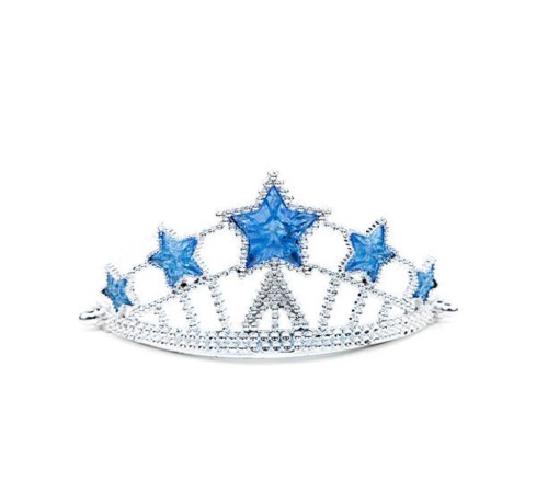 Yıldız Şekilli Elsa Prenses Kraliçe Tacı Mavi Renk Çocuk Boy 5x17 cm
