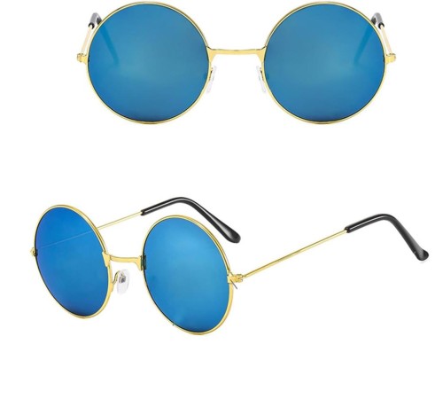 Yuvarlak Cam John Lennon Tarzı Gold Çerçeveli Mavi Gözlük Yuvarlak Cam John Lennon Tarzı Gold Çerçeveli Mavi Gözlük