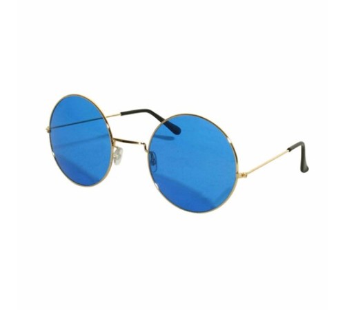 Yuvarlak Cam John Lennon Tarzı Gold Çerçeveli Mavi Gözlük Yuvarlak Cam John Lennon Tarzı Gold Çerçeveli Mavi Gözlük