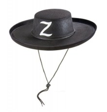 Z Logolu Yetişkin Boy Bağcıklı Zorro Şapkası