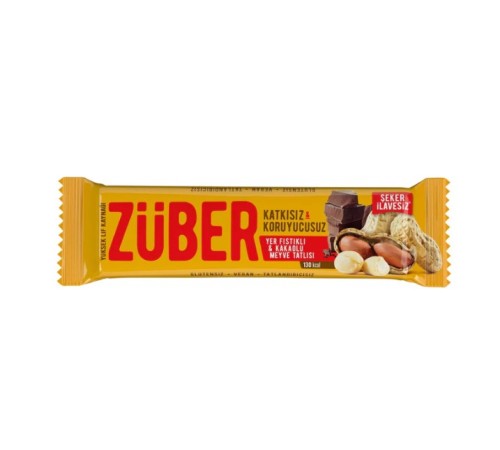 Züber Meyve Barı 40 Gr Yer Fıstıklı ve Kakaolu