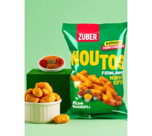 Züber Noutos Fırın Nohut Cipsi 55 Gr Kajun Baharatlı