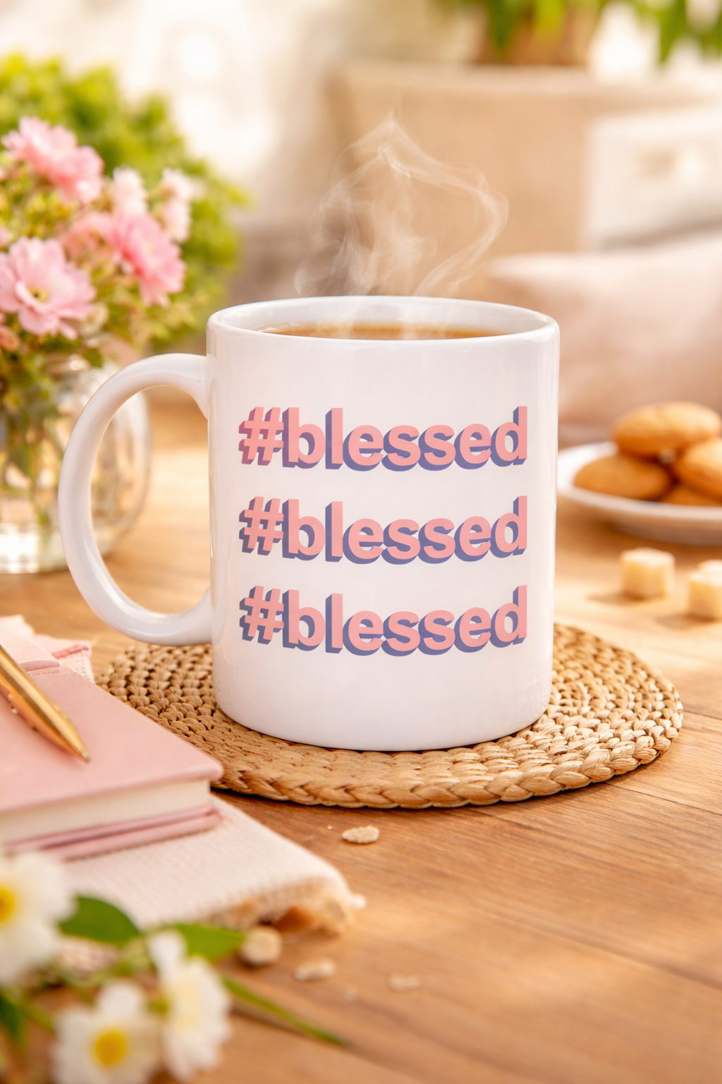 #Blessed Yazılı Porselen Kupa Model 34 – Motivasyonlu Kahve Kupası - Günlük Kullanım & Hediye