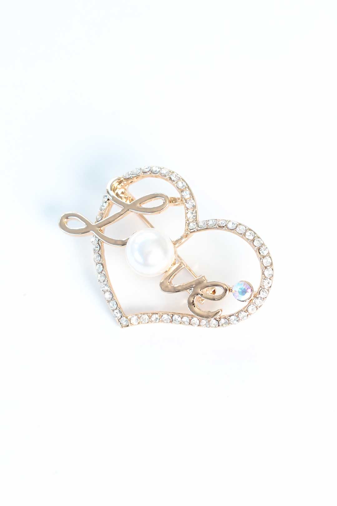 Zircon Stone Metal Brooch