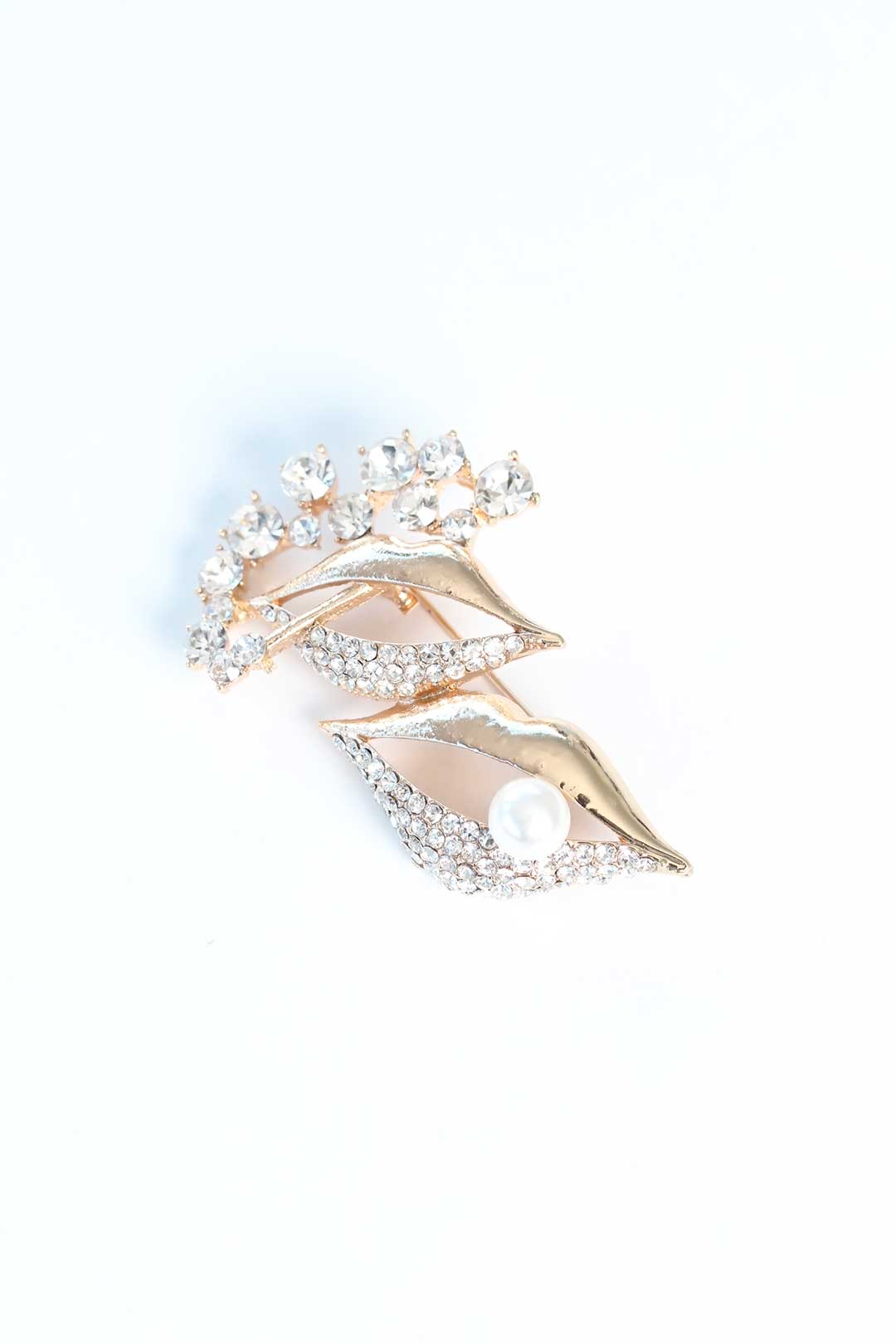 Zircon Stone Metal Brooch