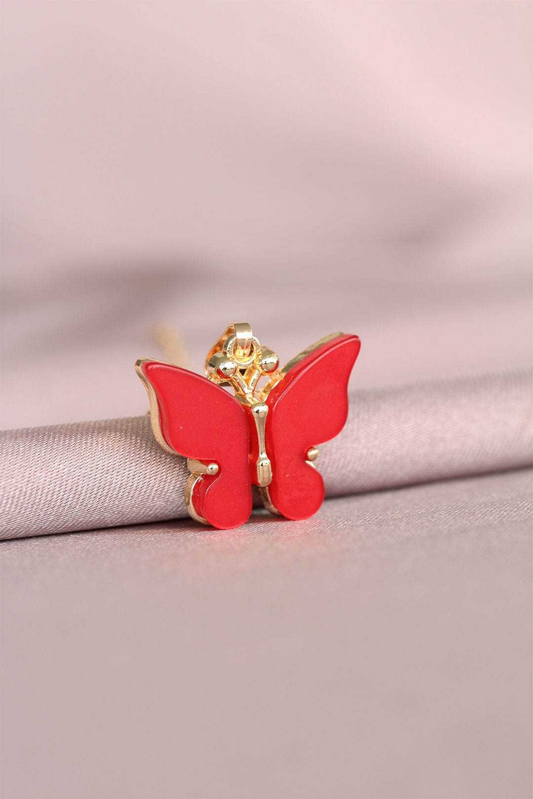 Red Butterfly Model Female Pendant