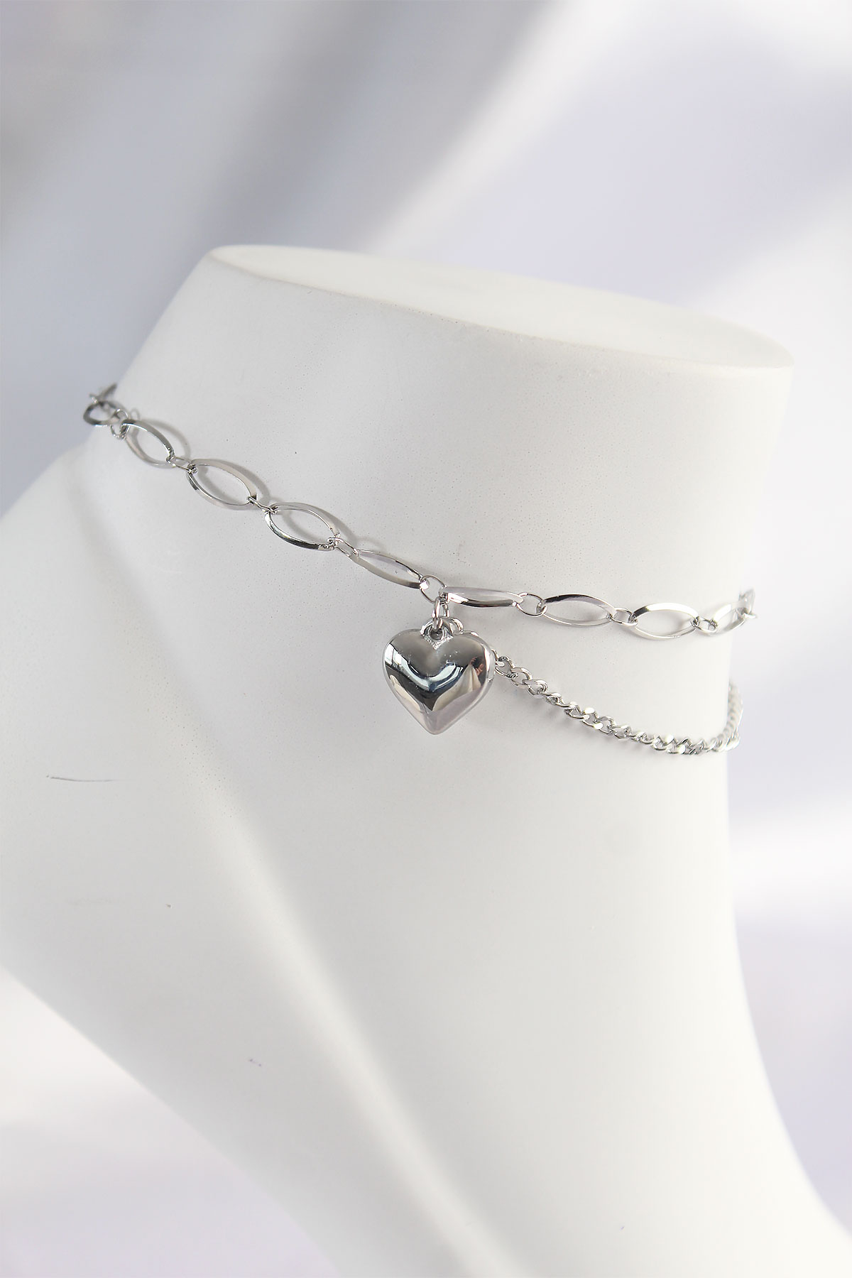 316L Steel Silver Color Heart Design Halhal