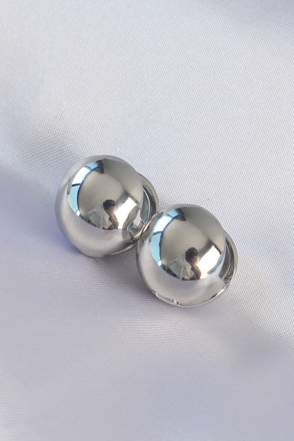Brass Silver Color Hollow Tophal Earrings
