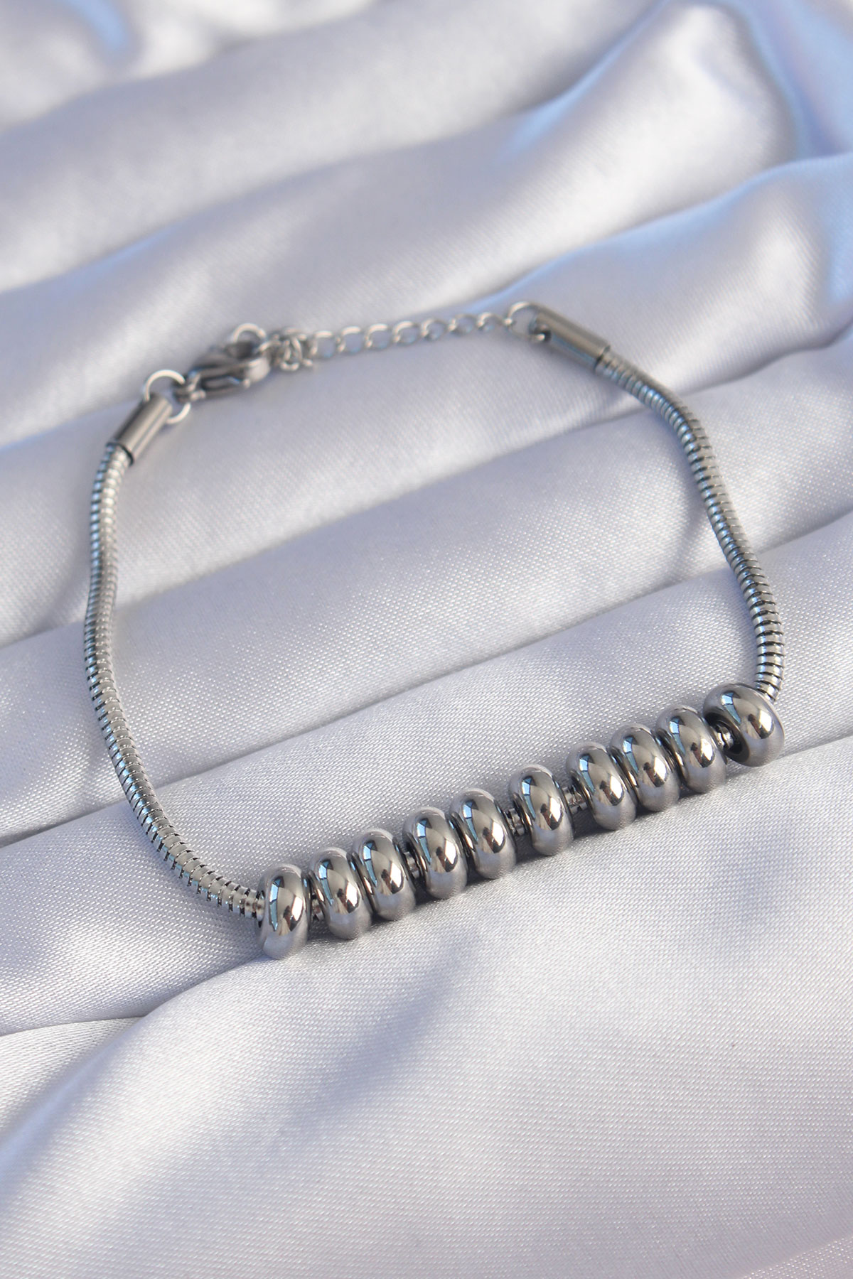316L Steel Silver Color Oval Figure Bracelet