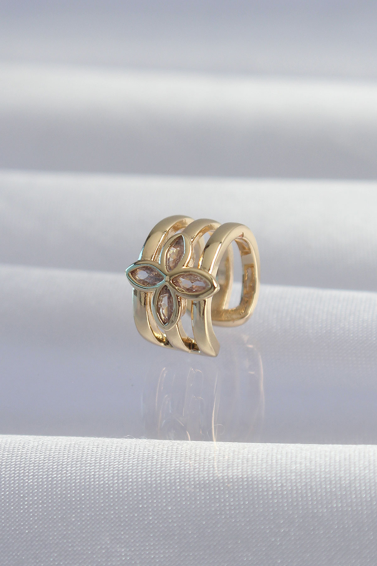 Brass Gold Color Yonca Earcuff Earrings